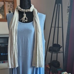 Grey Scarf with Silver Embellishments (A7)